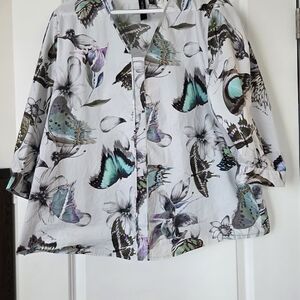 Marc Cain White Floral Butterfly Tunic